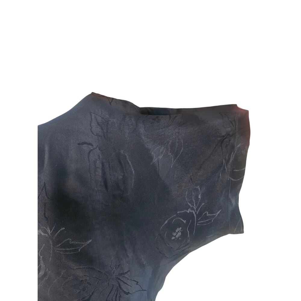 Gucci Black Floral Print Top Size 38 (US 8) Kimono Sleeves 100% Silk - Picture 4 of 8